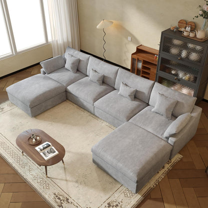 JACH U-Shaped Sectional Couches for Living Room, Cloud Sectional Couch with Deep Seat, 155.9"