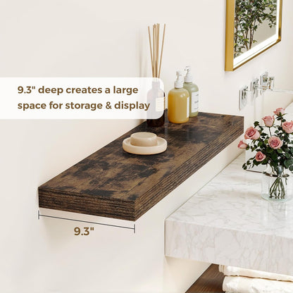 Dreamland 40 Inches Floating Shelves for Wall, 9.3" Deep Long Floating Shelves Set of 2, Large