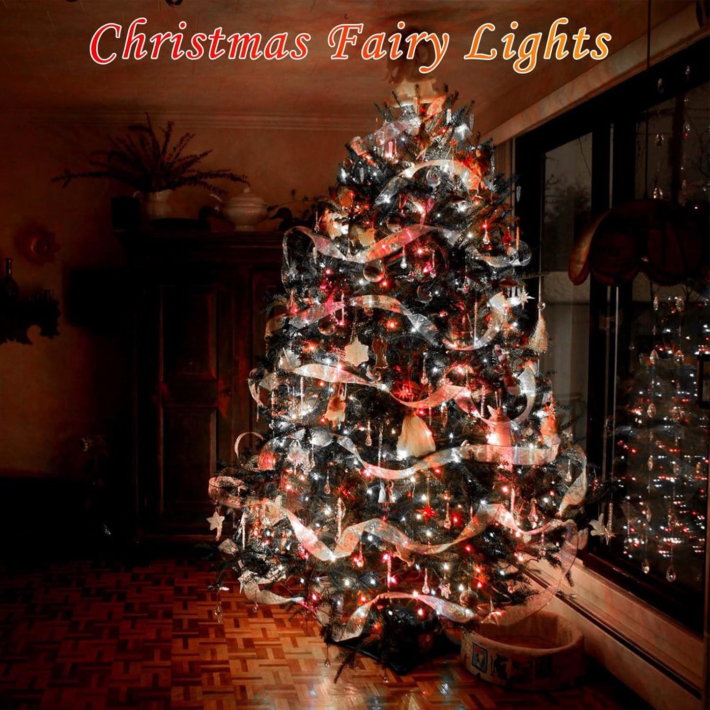 Red and White Bttery Operated Christmas Lights,4 Pack Fairy Lights Battery Operated with