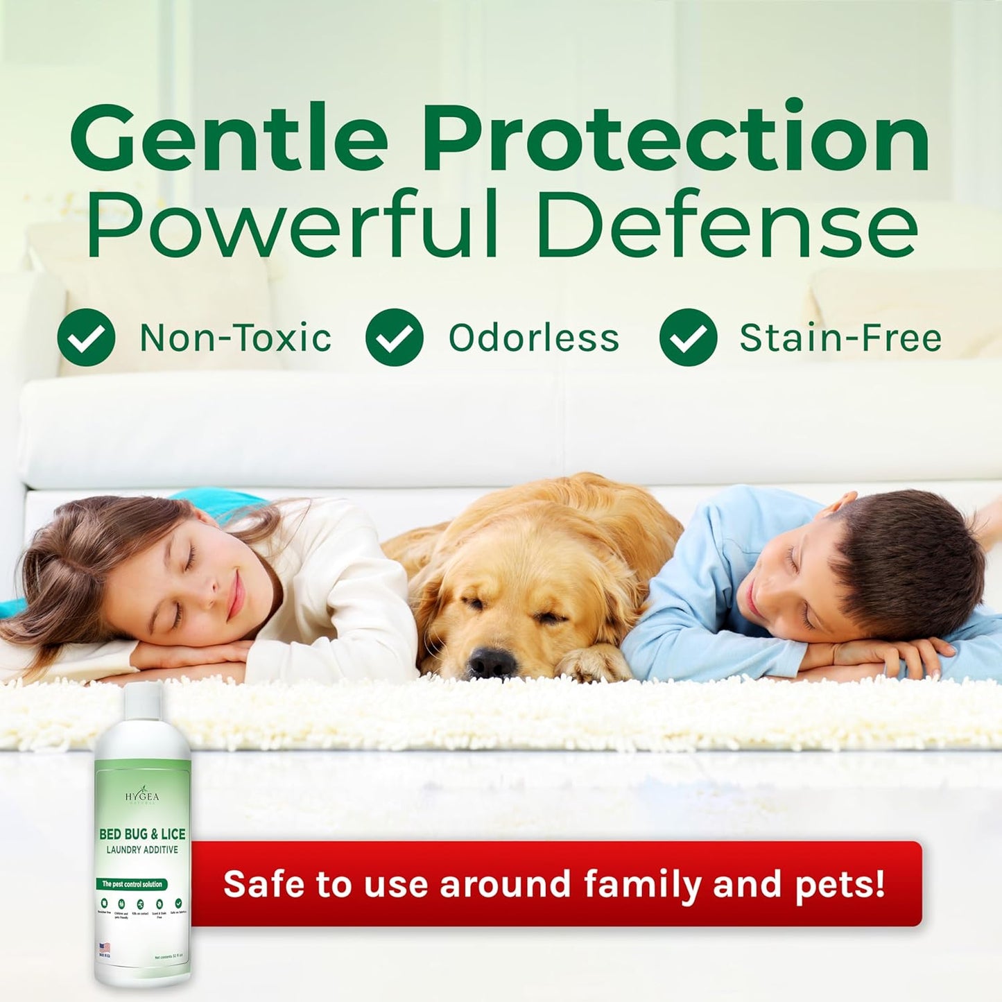 Lice and Bed Bug Laundry Additive - Environmentally Responsible, Odorless, and Stain-Free Liquid