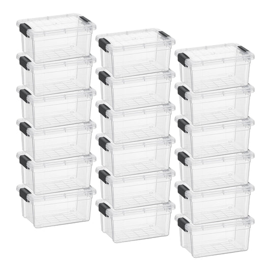 Superio Clear Storage Box with Lid, 3.5 Quart Plastic Container Bins for Organizing, Stackable