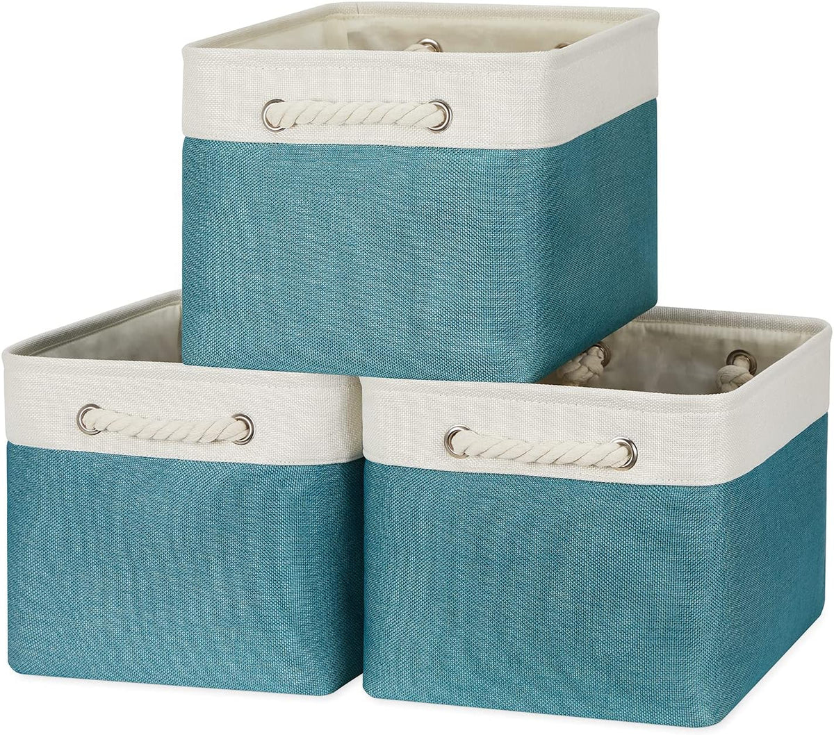 Bidtakay Basket Storage Bins with Handles Fabric Large Storage Baskets for Organizing Set of 3