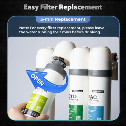 iSpring SGS-Tested Lead Removal CTO Carbon Block Replacement Water Filter Cartridge FCPBDS for DS4