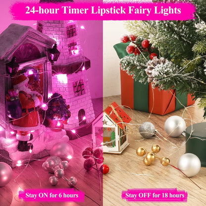 Lakumu Rechargeable String Lights Battery Operated, Fairy Lights with Timer, Mini LED Twinkle