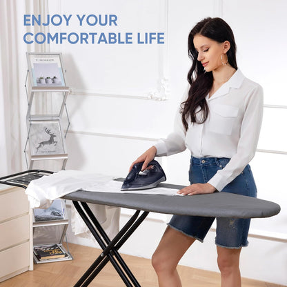 Full Size Ironing Board 47" X 15" with Heat Resistant Cover and Thicken Felt Pad, Safety Iron Rest