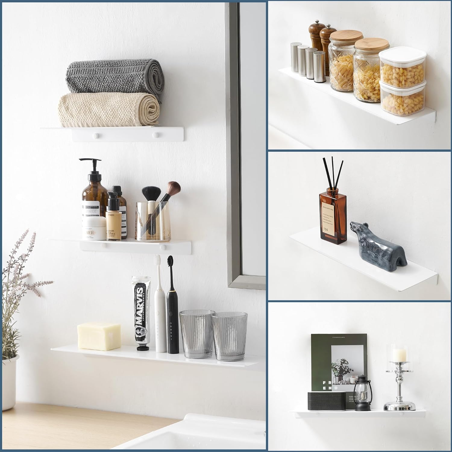 JOOM Metal Floating Shelf - Floating Shelf, Bathroom Shelf, Display Shelves for Wall Storage