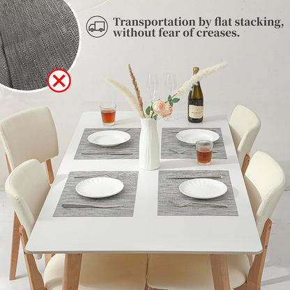 Leetaltree Silver Placemats Set of 8 - Heat Resistant Non-Slip Place mats for Dining Table