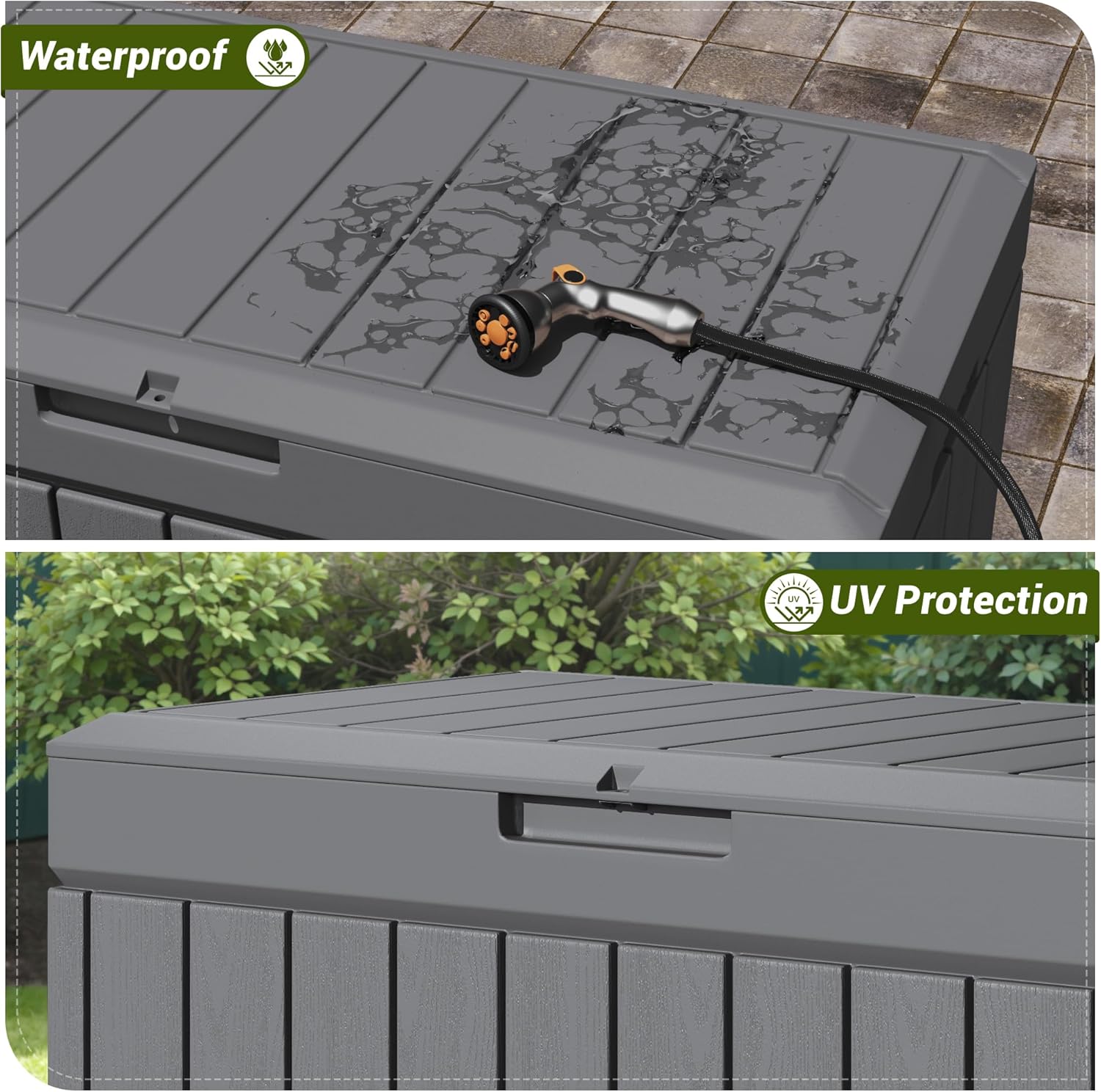 Devoko 80 Gallon Deck Box, Waterproof Resin Outdoor Storage Box for Outside and Patio, Outdoor