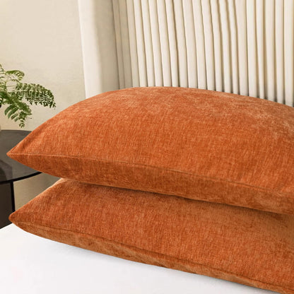 CaliTime Fall Throw Pillow Covers Decorative 20 X 26 Inches Pack of 2 Cozy Chenille Standard Pillow