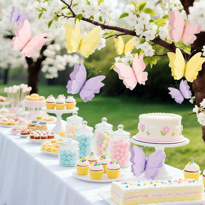 SUNBEAUTY Butterfly Party Decorations Hanging Butterfly Decorations 6Pcs Crepe Paper Garden 3D