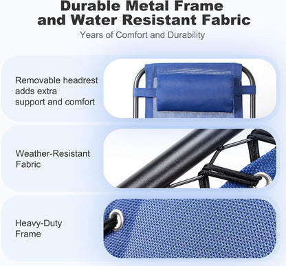 Nazhura Set of 2 Relaxing Recliners Patio Chairs Adjustable Steel Mesh Zero Gravity Lounge Chair