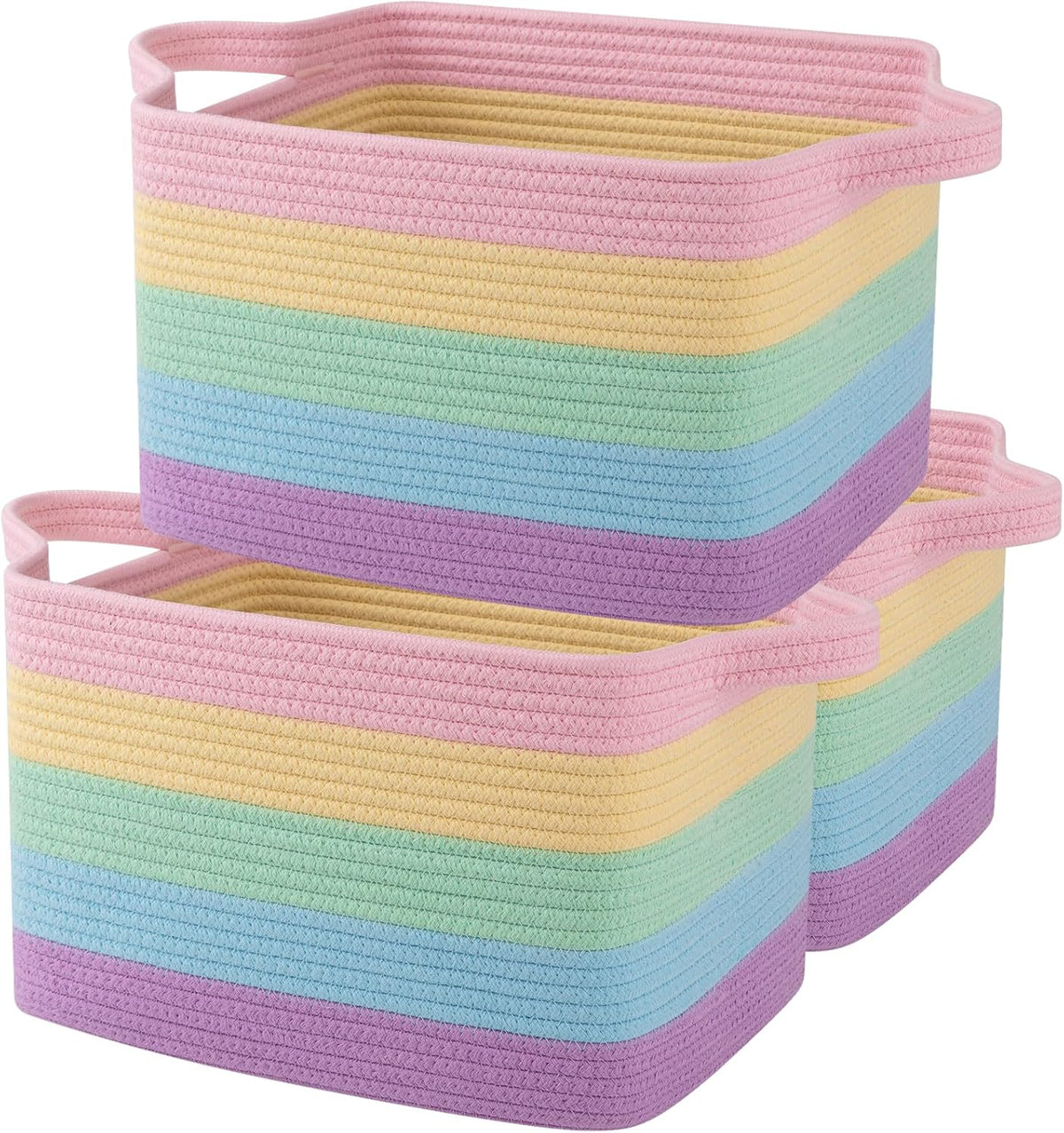 OIAHOMY Storage Basket, Woven Baskets for Storage, Cotton Rope Basket for toys,Towel Baskets for