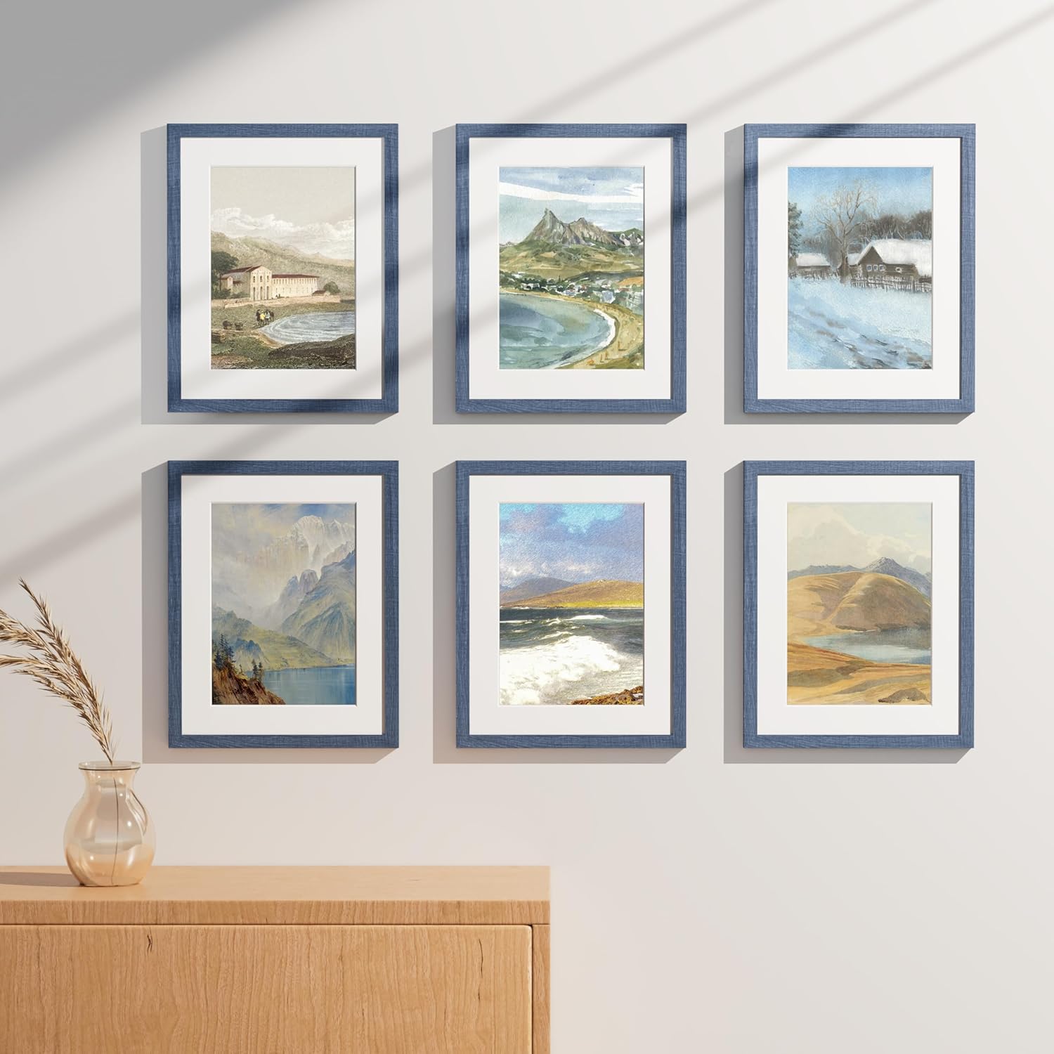 Vittanly 11x14 Picture Frames Set of 9, Shatter Resistant Plexiglass, Display 8x10 Pictures with