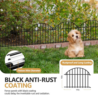 21.25ft x 20in Animal Barrier Fence, 15 Panels Garden Fencing for Dogs Rabbit, Rustproof Metal