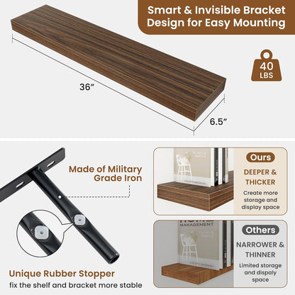 fuqing Floating Shelves for Wall, Bathroom Shelf Wall Mounted for Storage, Shelves with Invisible