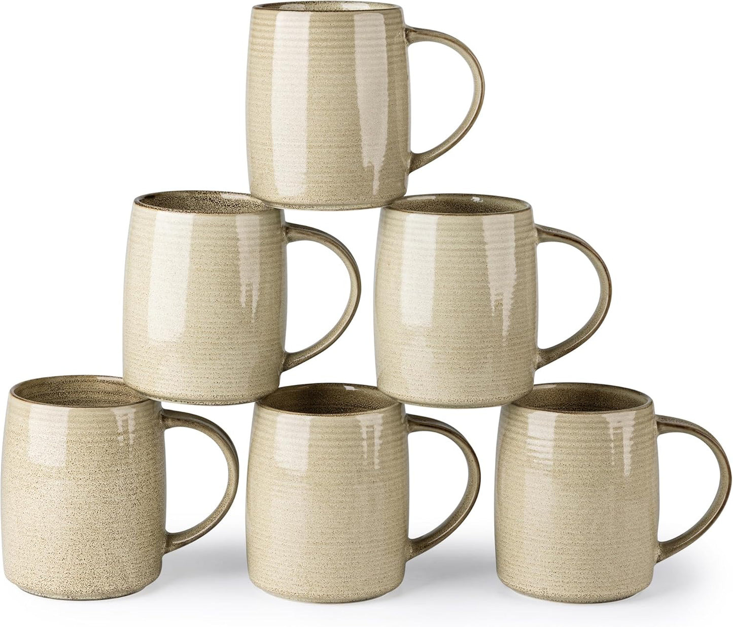 GBHOME Large Coffee Mugs Set of 6, 18oz Handmade Ceramic Coffee Mugs Set with Gradient color for