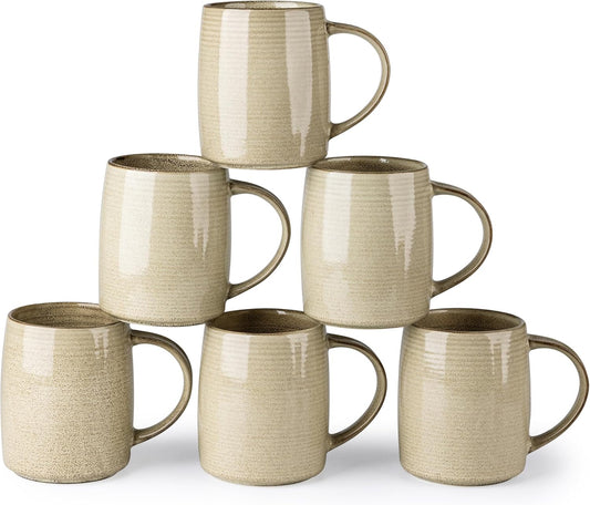 GBHOME Large Coffee Mugs Set of 6, 18oz Handmade Ceramic Coffee Mugs Set with Gradient color for