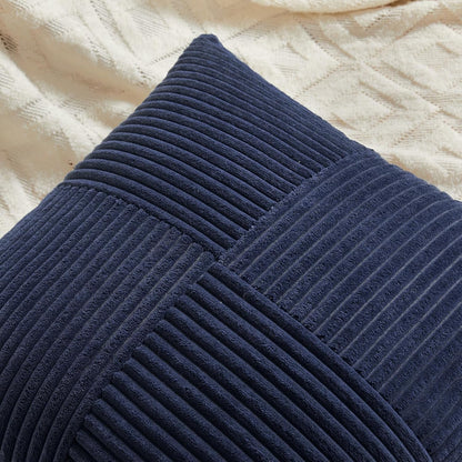 Fancy Homi 2 Packs Navy Blue Lumbar Decorative Throw Pillow Covers 16x32 Inch for Living Room