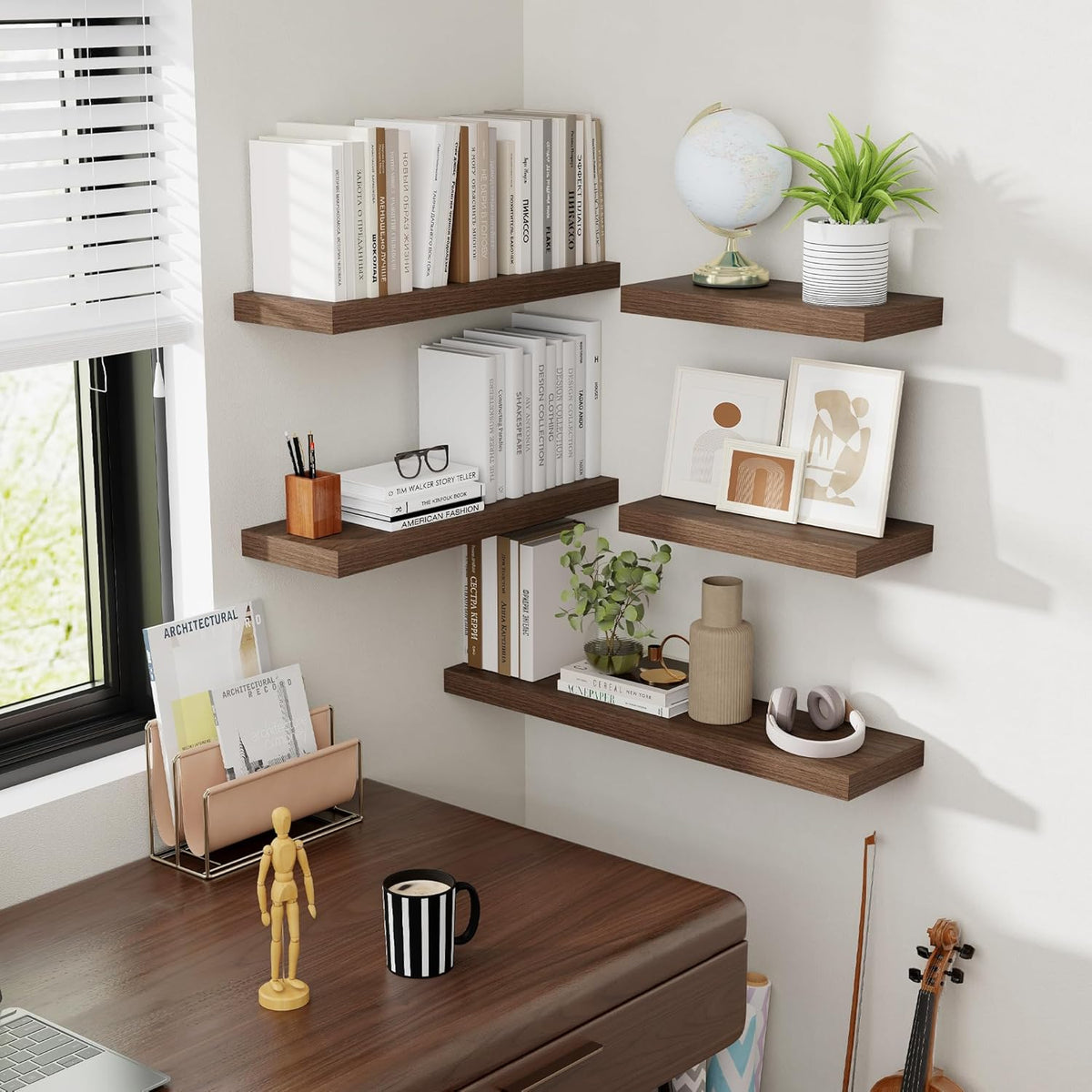 30 Inch Floating Shelves, 8 Inch Deep Floating Shelves for Wall, Hanging Shelf with Invisible