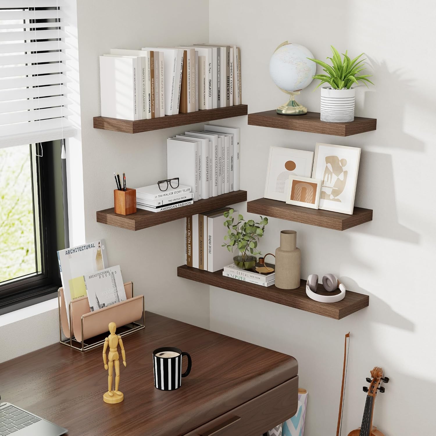 30 Inch Floating Shelves, 8 Inch Deep Floating Shelves for Wall, Hanging Shelf with Invisible