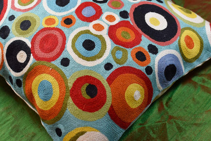 Turquoise Polka Dots Decorative Pillow Cover Contemporary Pillowcase Blue Modern Outdoor Chair