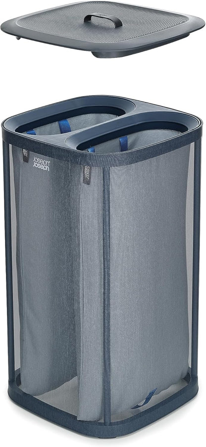 Joseph Joseph Tota 60 liter/15.8 gallon Laundry Hamper Separation Basket with lid, 2 Removable