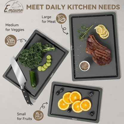 Empune Plastic Cutting Board Set, Recycled Plastic Cutting Boards for Kitchen (Set of 3)