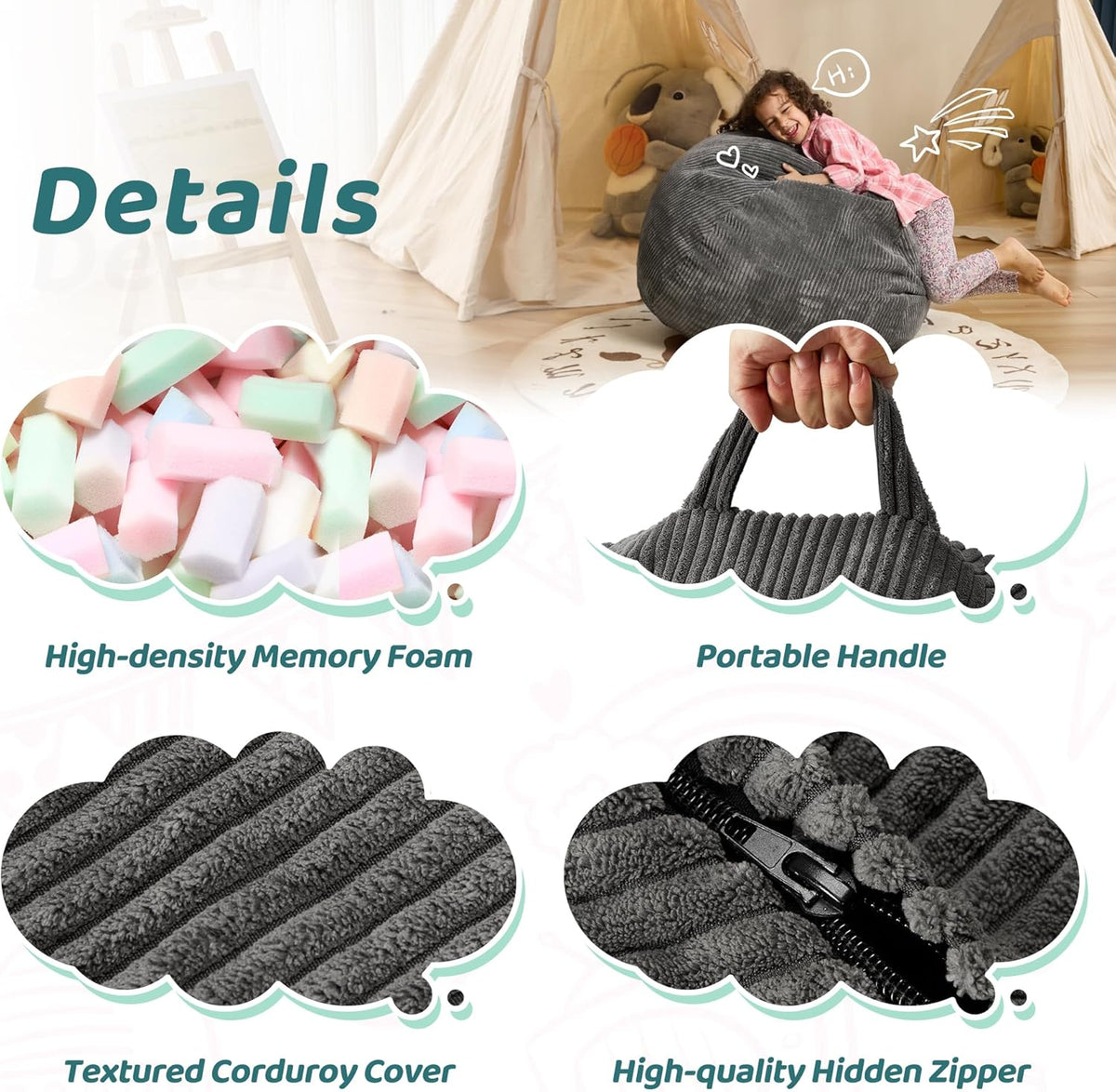 Bean Bag Chairs Teardrop Bean Bag Chair Beanbag Chair with Memory Foam Filled Machine Washable