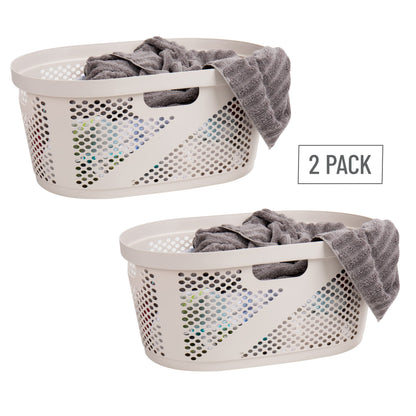 Mind Reader 40L Ventilated Laundry Baskets, Lightweight Clothes Hamper with Cutout Handles for