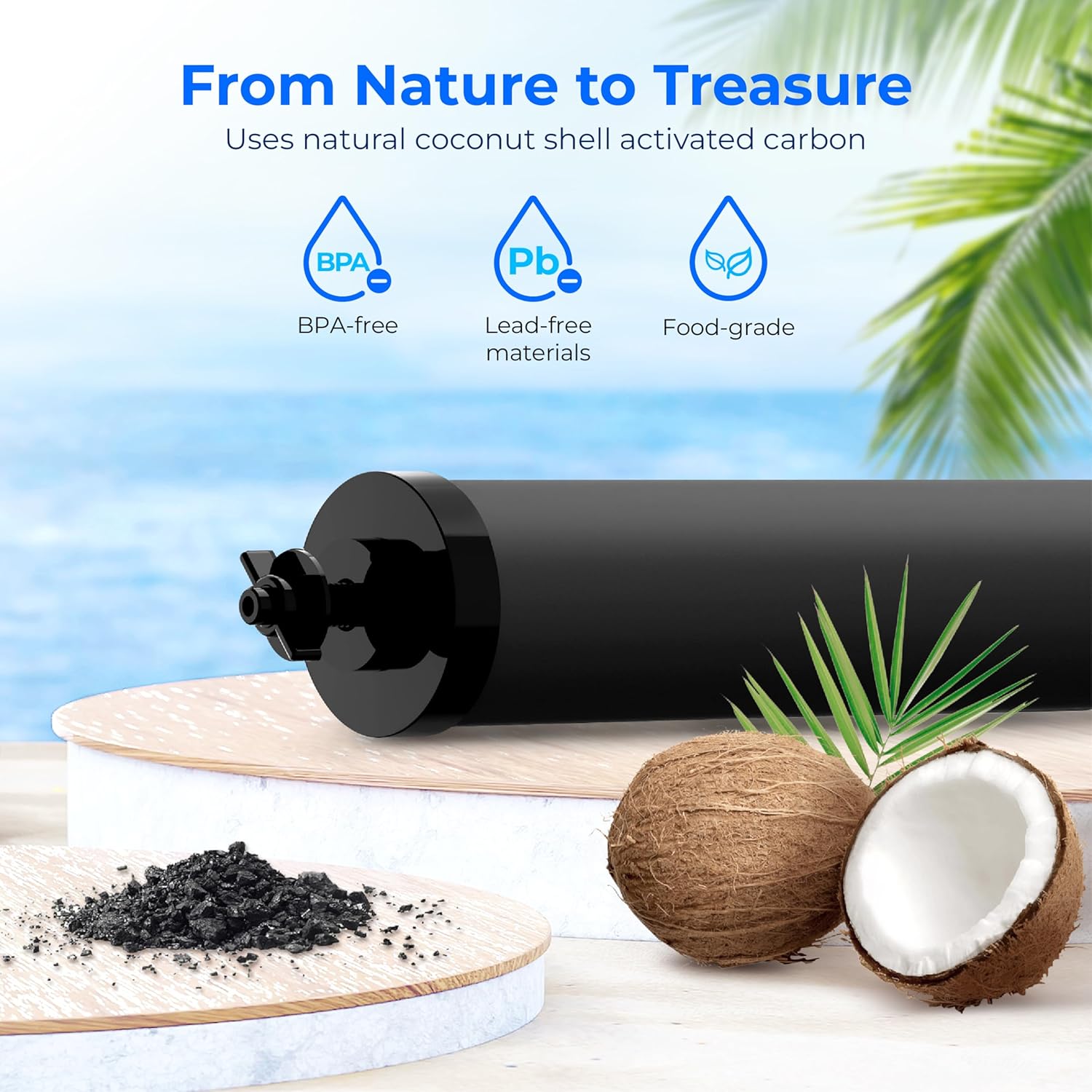 Waterdrop NSF/ANSI 42&372 Certified Water Filter, for Berkey® BB9-2® Black Filters, Berkey® Gravity