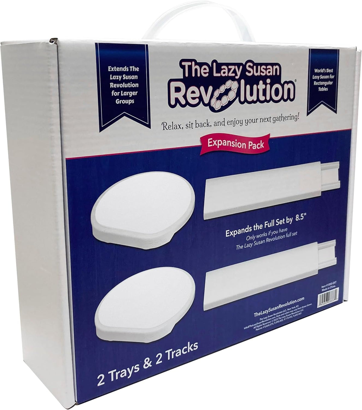 Expansion Pack - White - 2 Straight Tracks and 2 Trays. Does not Work Without the Lazy Susan