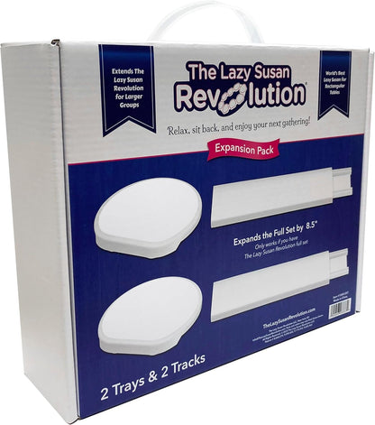 Expansion Pack - White - 2 Straight Tracks and 2 Trays. Does not Work Without the Lazy Susan