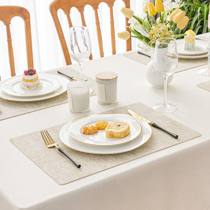 Romanstile Vinyl Placemats Set of 12-12 X 18 Inch - Heat Resistant Place Mats 100% Waterproof