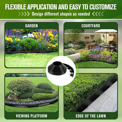 Landscape Edging, 3" x 66' Garden Edging, No Dig Edging for Landscaping with 80 Pcs Anchoring