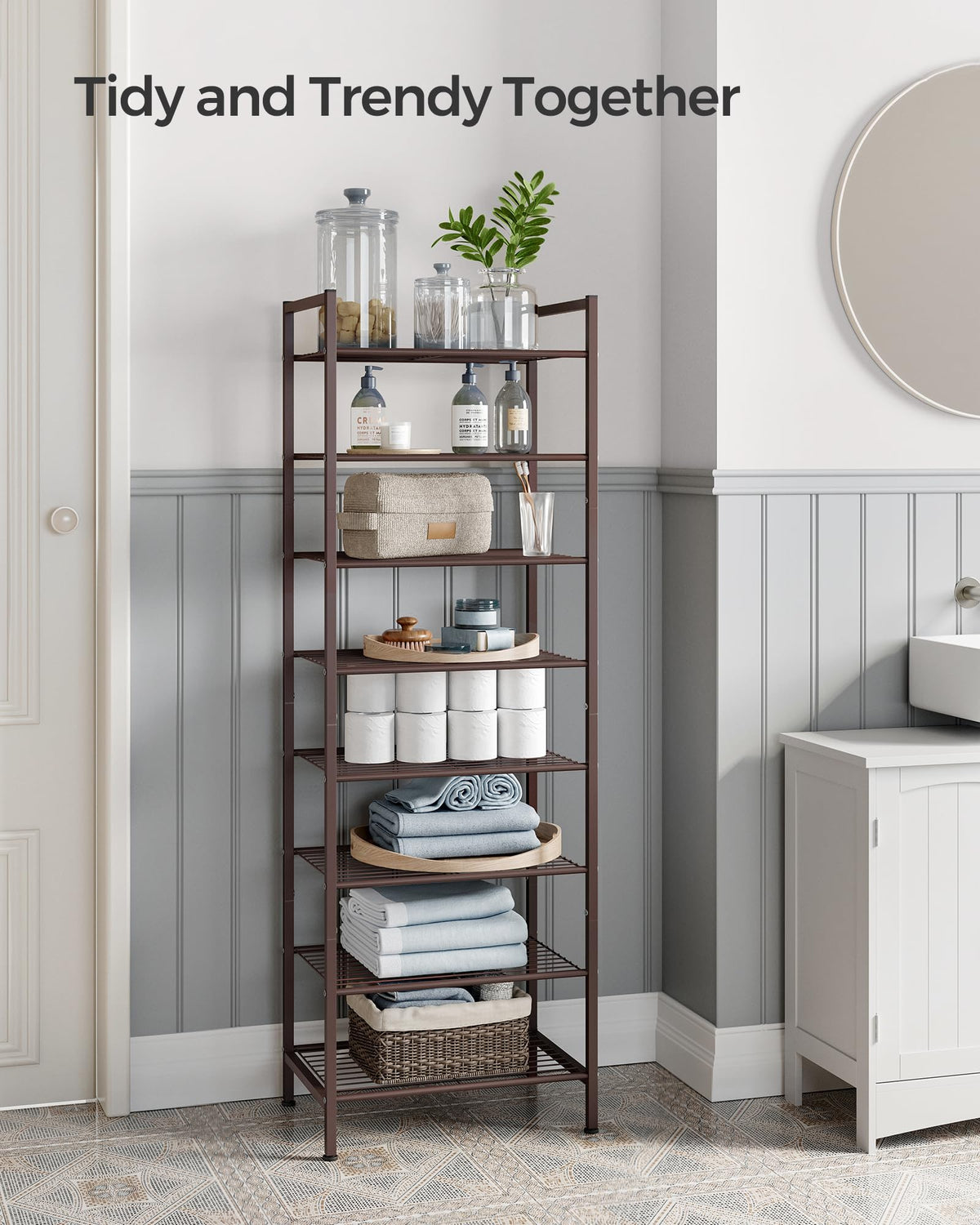 SONGMICS Metal Shoe Rack, Free Standing Shoe Organizer for Entryway Closet Garage Small Spaces