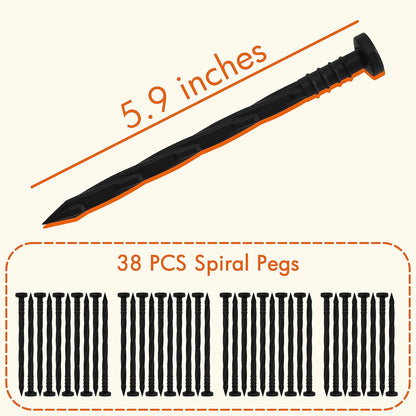 Gardzen 1.5" x 33' Landscape Edging Kit, Garden Edging Coil Comes with 40 Pcs Spikes, No Dig Lawn