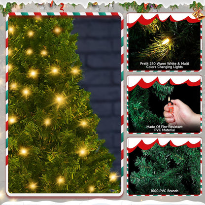 LEVELEVE Premium 6FT Artificial Holiday Christmas Tree w/800 Branch Tips,250 LED Lights for