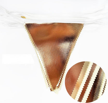 Brown Beige and Gold Party Decorations Fabric Triangle Pennant Banner Flag Bunting Garland for Boho