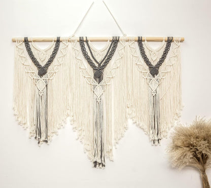 guzhiou large macrame wall hanging - Boho Tapestry Macrame Wall Decor Art- Chic Bohemian Handmade