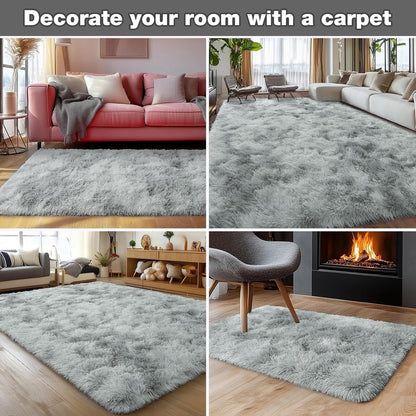 Rezutan Rugs for Living Room, Area Rug 5x7 Fluffy Rug Carpet, Soft Shaggy Modern Floor for Kids