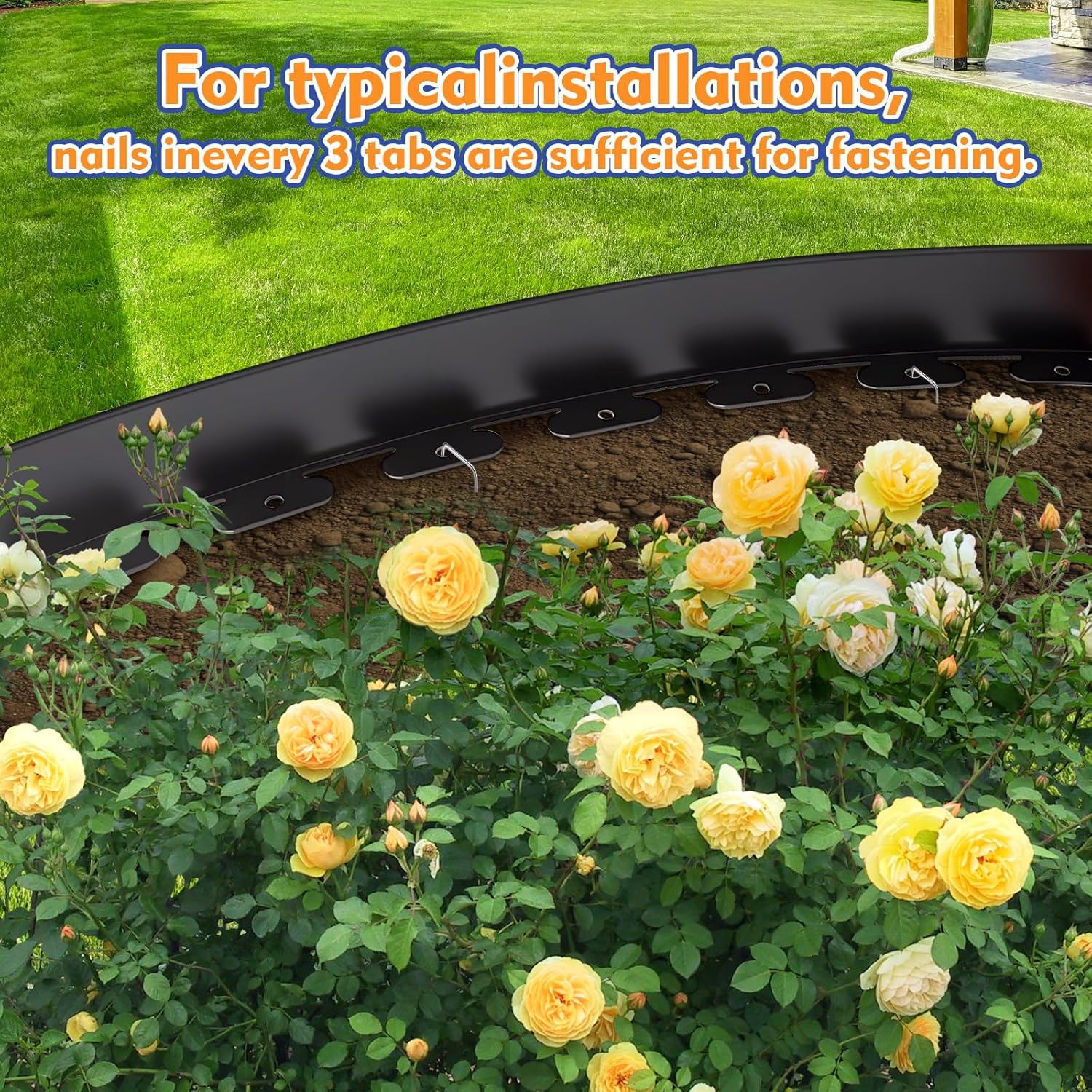 4 Inch x 66 FT (Multiple Sizes Available) Landscape Edging, Garden Edging Borders with 70pcs