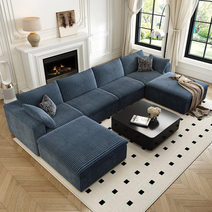 157.5" Cloud Couch Oversized Modular Sectional Sofa for Living Room,Modern Sofa with Deep