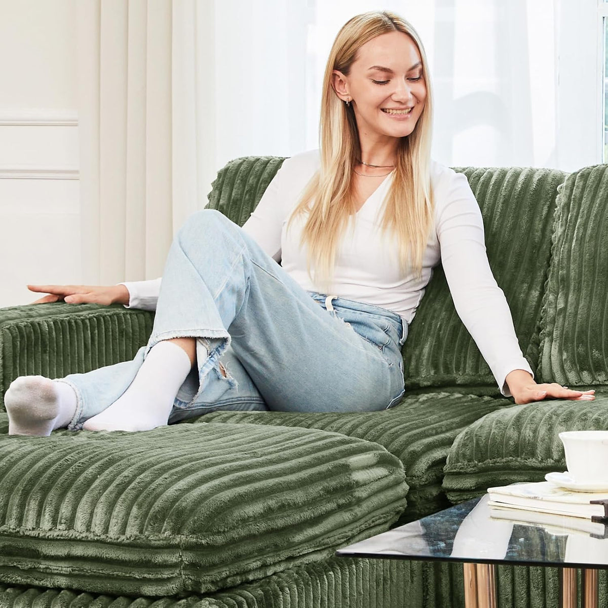 Belffin Modular Sectional Sofa with Sleeper Sofa, Oversized Cloud Couch with Extra Deep Seat
