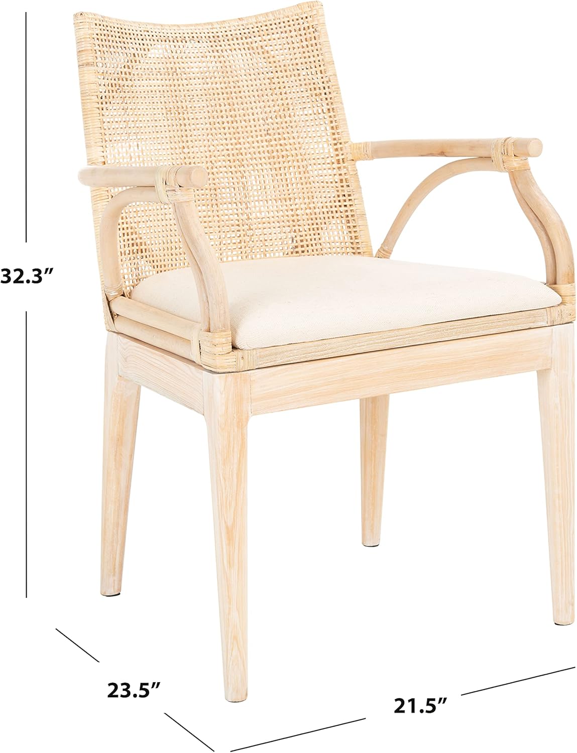 SAFAVIEH Home Collection Gianni Natural Wash/White Cushion Living Dining Room Bedroom Office Foyer