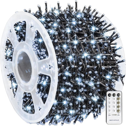 Dazzle Bright Outdoor Christmas String Lights, 1000 LED 328 FT Plug in Fairy Light with Remote