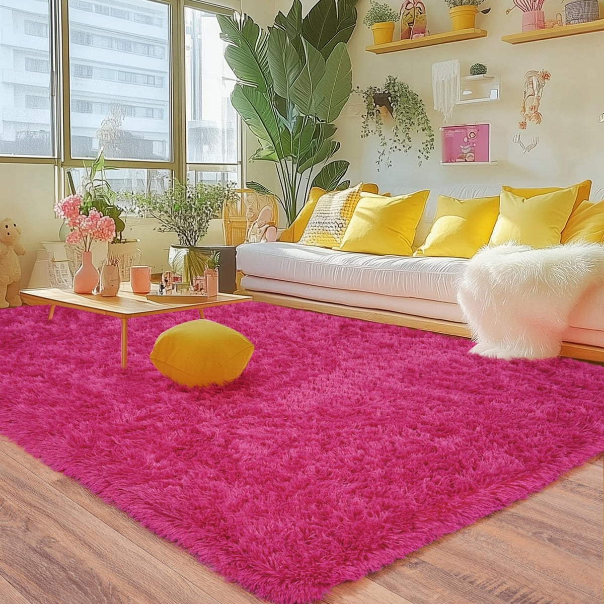 Rezutan Soft Fluffy Rug for Living Room Bedroom, Large Comfy Modern Shaggy Fuzzy Kids, Plush Indoor