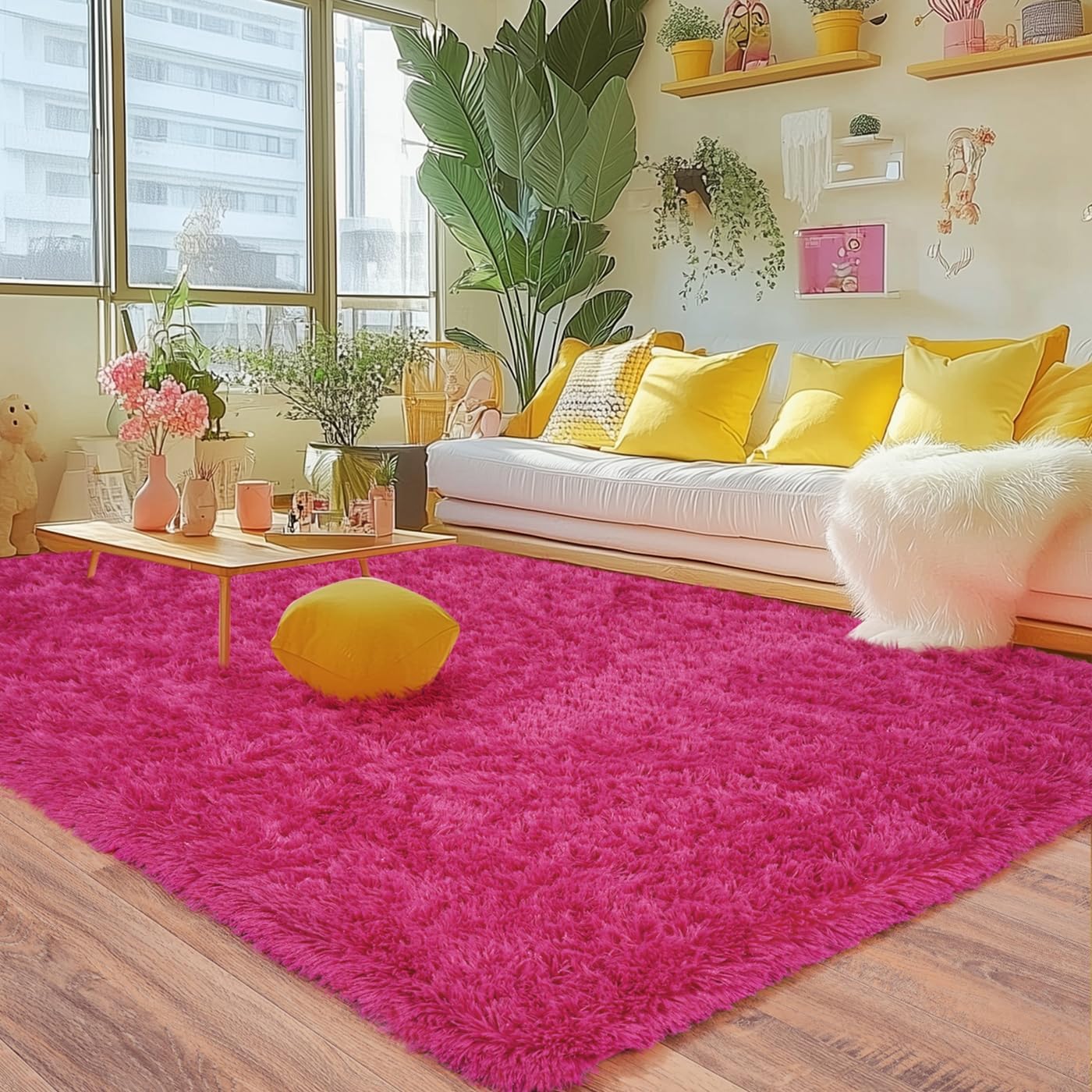 Rezutan Soft Fluffy Rug for Living Room Bedroom, Large Comfy Modern Shaggy Fuzzy Kids, Plush Indoor