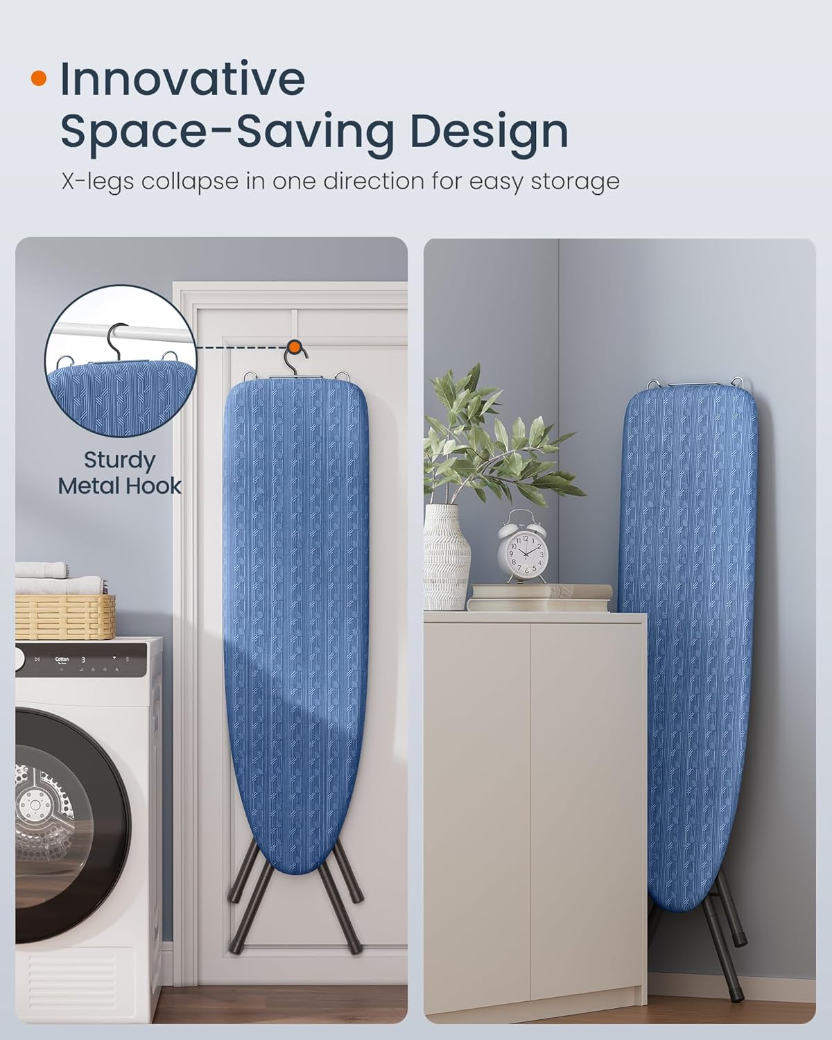 SONGMICS Ironing Board, Foldable Iron Board, Height Adjustable up to 35 Inches, with 4 Layered