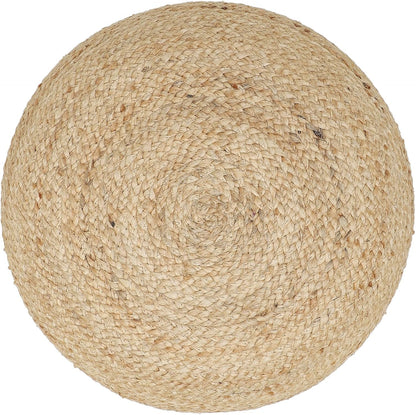 REDEARTH · Jute Circular Pouf Ottoman - Braided Pouffe Accent Sitting Round Footrest for Living