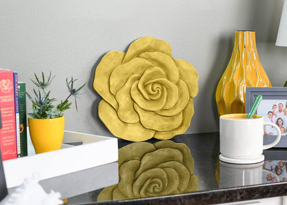 NAT & Jules Rose Flower Shaped Dimensional Indoor Outdoor 12 inch Cast Resin Decorative Garden